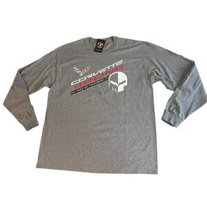 NWT Corvette Trackside Men's Size XL Long Sleeve T-Shirt Gray Take No Prisoners